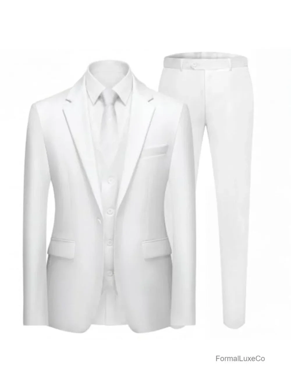 Men's 3 Piece Suit Set Slim Fit One Button Single Breasted Party Blazer Vest